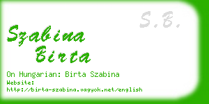 szabina birta business card